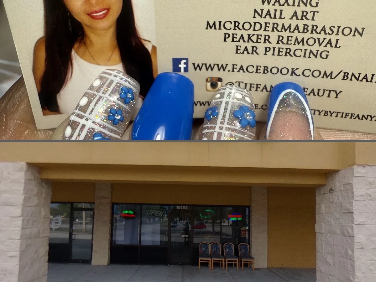 Gel polish bottles on display